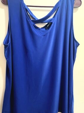 Nine West Cobalt Blue Sleeveless Tank with Crisscross Back